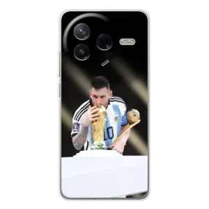 Чехлы Лео Месси Аргентина для Xiaomi POCO F7 Pro (Кубок Мира)