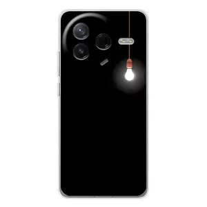 Чехол с картинками на черном фоне для Xiaomi POCO F7 Pro (Лампочка)