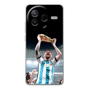 Чехлы Лео Месси Аргентина для Xiaomi POCO F7 Pro (Счастливый Месси)