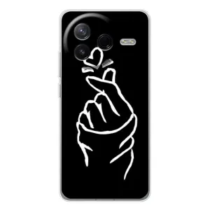 Чехлы (Знак сердечка) на Xiaomi POCO F7 Pro (Сердце на черном)