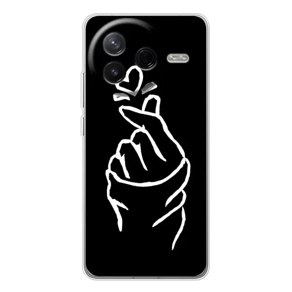 Чехол с рисунком «Сердце на черном» для Xiaomi POCO F7 Pro Чехол с рисунком «Сердце на черном» для Xiaomi POCO F7 Pro