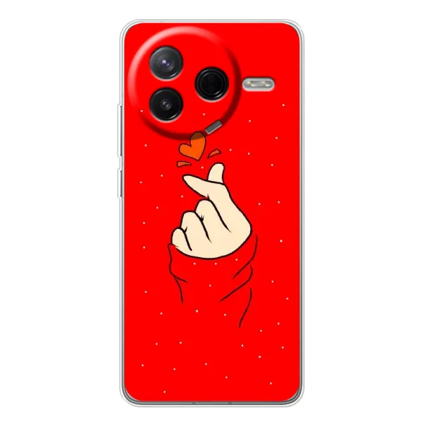 Чехол с рисунком «Сердце на красном» для Xiaomi POCO F7 Pro Чехол с рисунком «Сердце на красном» для Xiaomi POCO F7 Pro
