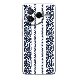 Силиконовый Чехол на Xiaomi POCO F7 Pro с картинкой Вышиванки (Синяя вышиванка)