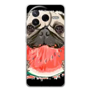 Чехол (ТПУ) Милые собачки для Xiaomi POCO F7 Pro (Смешной Мопс)