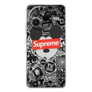 Чехол с Брендами одежды на Поко Ф7 Про (Supreme Маус)