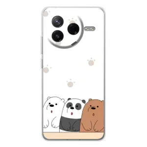 Чехлы с изображением разных животных для Xiaomi POCO F7 Pro (Удивленные медвеженки)