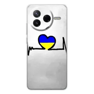 Силиконовый Чехол на Xiaomi POCO F7 Pro (Я-Украина) (Украинская кардиограмма)