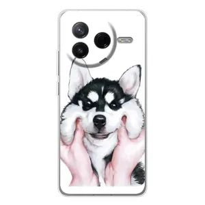 Бампер для Xiaomi POCO F7 Pro с картинкой "Песики" (Собака Хаски)