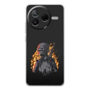 Чохол з картинкою "Герой Pubg" на Xiaomi POCO F7 Pro (В полум'ї)
