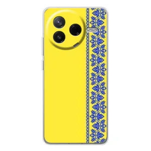 Силиконовый Чехол на Xiaomi POCO F7 Pro (Вышиванка на желтом)