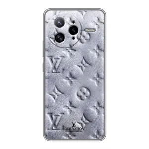 Текстурный Чехол Louis Vuitton для Поко Ф7 Ультра (Белый ЛВ)