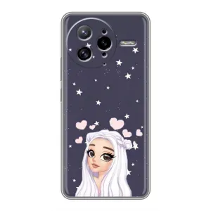 Чехол Стильные девушки на Xiaomi POCO F7 Ultra (Девушка и сердечки)