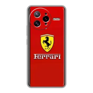 Силиконовый бампер с картинкой машины на Xiaomi POCO F7 Ultra (Ferrari Logo)