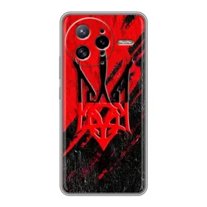 Чехлы УПА (Красно-Чёрный) на Xiaomi POCO F7 Ultra (Герб в цвете УПА)