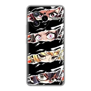 Силиконовые чехлы с глазами Anime для Поко Ф7 Ультра (Глаза на чорном)