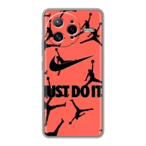 Силиконовый Чехол Nike Air Jordan на Поко Ф7 Ультра (Just Do It)