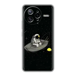 Силиконовый Чехол с принтом "Космонавты" на Xiaomi POCO F7 Ultra (Космонавт на рыбалке)