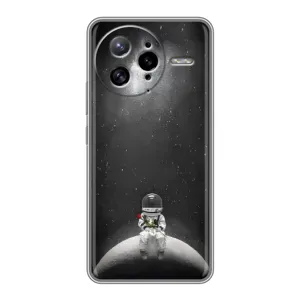 Силиконовый Чехол с принтом "Космонавты" на Xiaomi POCO F7 Ultra (Космонавт романтик)