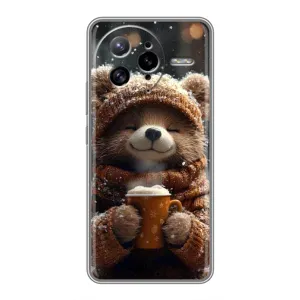 Печатный чехол «Зверята с кофе» для Xiaomi POCO F7 Ultra (Медвежонок с кофе)