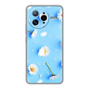 Чехол с Цветами для Xiaomi POCO F7 Ultra (ромашки на голубом)