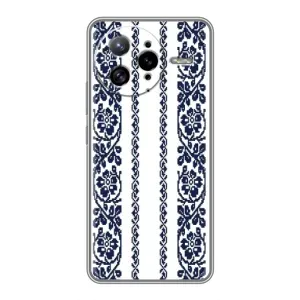 Силиконовый Чехол на Xiaomi POCO F7 Ultra с картинкой Вышиванки (Синяя вышиванка)