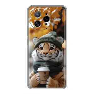 Печатный чехол «Зверята с кофе» для Xiaomi POCO F7 Ultra (Тигр с кофе)