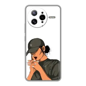 Силиконовый Чехол на Xiaomi POCO F7 Ultra с картинкой Стильных Девушек (В зеленом)