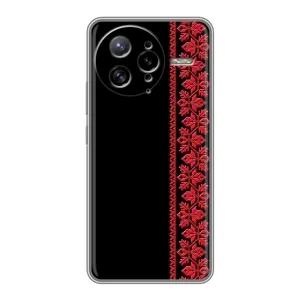 Силиконовый Чехол на Xiaomi POCO F7 Ultra с картинкой Вышиванки (Вышиванка на черном)
