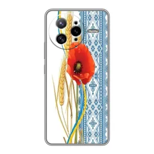Силиконовый Чехол на Xiaomi POCO F7 Ultra с картинкой Вышиванки (Вышиванка с цветком)