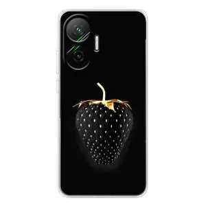 Чехол с изображением вкусной еды для Xiaomi POCO F7 (Чёрная клубника)