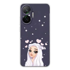Чехол Стильные девушки на Xiaomi POCO F7 (Девушка и сердечки)