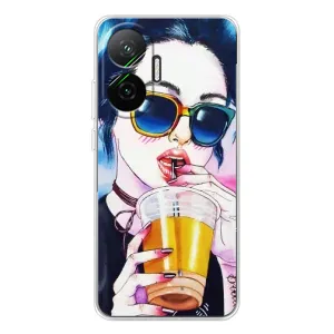 Чехол с картинкой Модные Девчонки Xiaomi POCO F7 (Девушка с коктейлем)