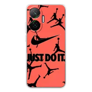 Силіконовый Чохол Nike Air Jordan на Поко Ф7 (Just Do It)