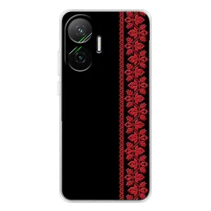 Силиконовый Чехол на Xiaomi POCO F7 (Красная Вышиванка)
