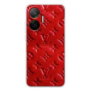 Текстурний Чохол Louis Vuitton для Поко Ф7 (Червоний ЛВ)