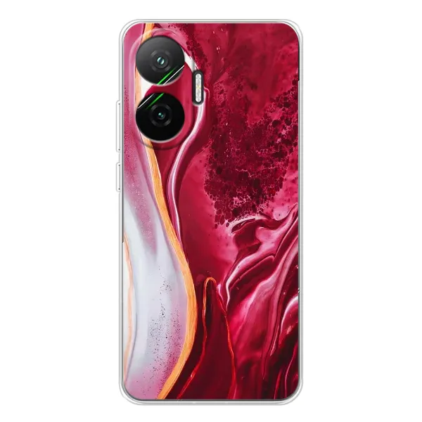 Чехол с рисунком «Красный мрамор» для Xiaomi POCO F7 Чехол с рисунком «Красный мрамор» для Xiaomi POCO F7