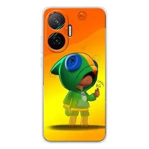 Чехол Бравл Старс для Xiaomi POCO F7 (LEON в кофте)