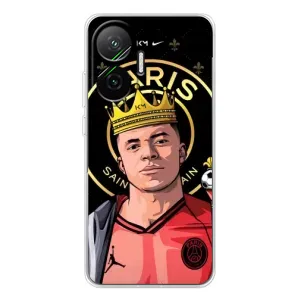 Чехол (TPU) с Футболистом на Xiaomi POCO F7 (Mbappe King)