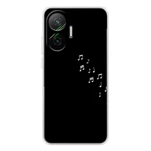 Чохол з картинками на чорному фоні для Xiaomi POCO F7 (Ноти)