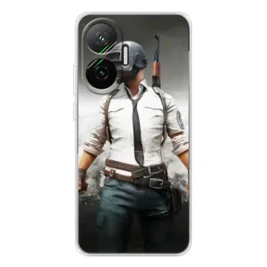Силиконовый чехол с картинкой "Герой Pubg" на Xiaomi POCO F7 (Пабг)