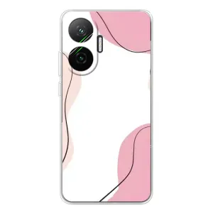 Чохол квітковий дизайн для Xiaomi POCO F7 (Рожевий фон)