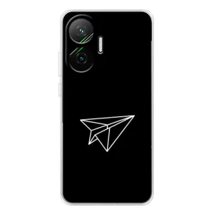 Чохол з картинками на чорному фоні для Xiaomi POCO F7 (Літак)
