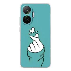 Чохол (Знак сердечка) для Xiaomi POCO F7 (Сердечко на бірюзовому)
