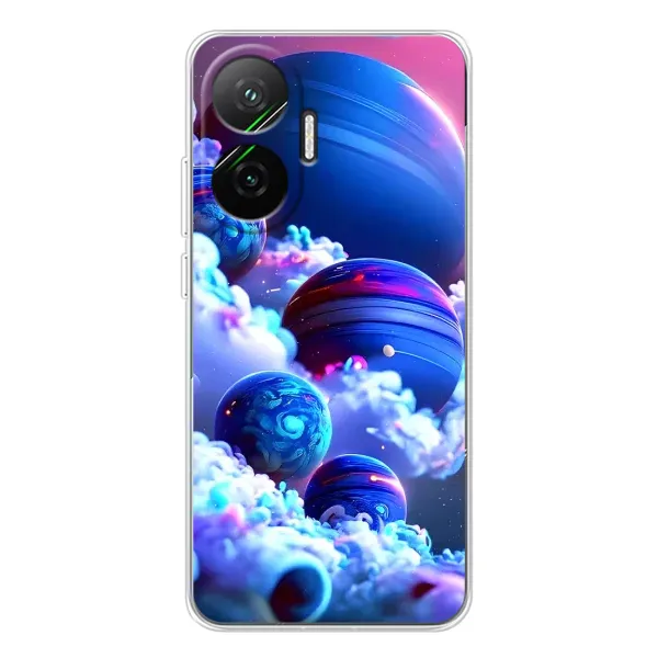Чехол с рисунком «Синие планеты» для Xiaomi POCO F7 Чехол с рисунком «Синие планеты» для Xiaomi POCO F7