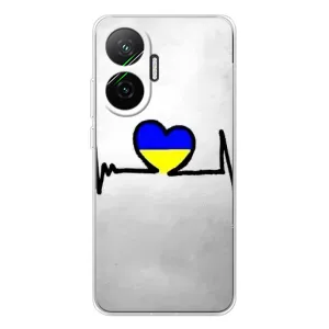 Силиконовый Чехол на Xiaomi POCO F7 (Я-Украина) (Украинская кардиограмма)