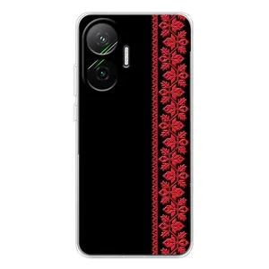Силиконовый Чехол на Xiaomi POCO F7 с картинкой Вышиванки (Вышиванка на черном)