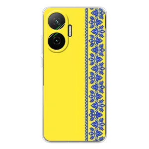 Силиконовый Чехол на Xiaomi POCO F7 (Вышиванка на желтом)