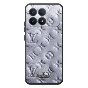 Текстурный Чехол Louis Vuitton для XiaoMi Poco F8 Pro (Белый ЛВ)