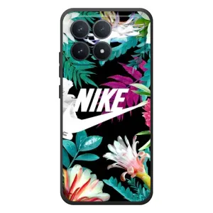 Силиконовый Чехол на Xiaomi Poco F8 Pro с картинкой Nike (Цветочный Nike)