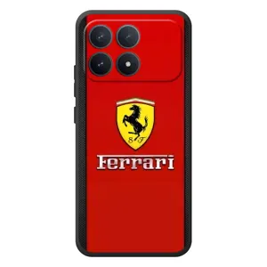 Силіконовий бампер з картинкою машини на Xiaomi Poco F8 Pro (Ferrari Logo)